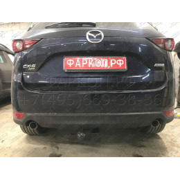 MCX-11-991122.00 PT GROUP Фаркоп на Mazda CX-5 2011-2017, 2017-2025 без подрезки бампера. Тип шара: E (легкосъемный шар под квадрат). Нагрузки: 2500/100 кг, масса фаркопа 19,2