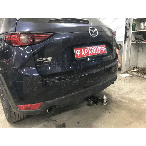MCX-11-991122.00 PT GROUP Фаркоп на Mazda CX-5 2011-2017, 2017-2025 без подрезки бампера. Тип шара: E (легкосъемный шар под квадрат). Нагрузки: 2500/100 кг, масса фаркопа 19,2 кг (без электрики в комплекте)