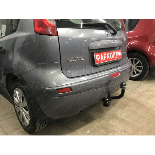 4355-A ORIS Фаркоп на Nissan Note 2006-2014. Необходима подрезка бампера. Тип шара: A. Нагрузки: 1100/50 кг, масса фаркопа 14,6 кг (без электрики в комплекте)