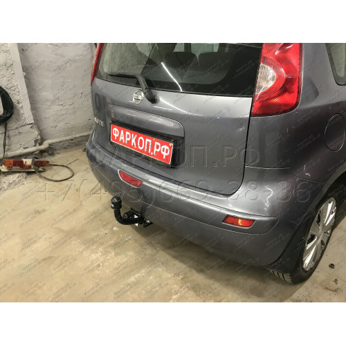 4355-A ORIS Фаркоп на Nissan Note 2006-2014. Необходима подрезка бампера. Тип шара: A. Нагрузки: 1100/50 кг, масса фаркопа 14,6 кг (без электрики в комплекте)