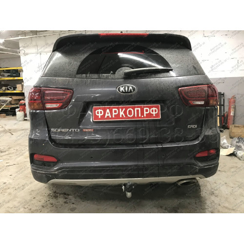 H091A GALIA Полностью оцинкованный фаркоп на Hyundai Santa Fe 2012-2018, 2018-2021, Kia Sorento 2012-2015, 2015-2020. Подрозетник убирается за бампер. Тип шара: A. Подрезка бампера. Нагрузки: 2600/120 кг, масса фаркопа 17,22 кг