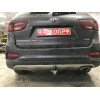 H091A GALIA Полностью оцинкованный фаркоп на Hyundai Santa Fe 2012-2018, 2018-2021, Kia Sorento 2012-2015, 2015-2020. Подрозетник убирается за бампер. Тип шара: A. Подрезка бампера. Нагрузки: 2600/120 кг, масса фаркопа 17,22 кг