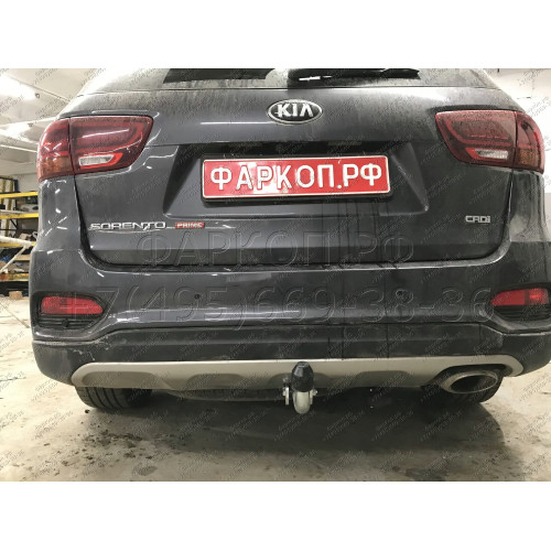 H091A GALIA Полностью оцинкованный фаркоп на Hyundai Santa Fe 2012-2018, 2018-2021, Kia Sorento 2012-2015, 2015-2020. Подрозетник убирается за бампер. Тип шара: A. Подрезка бампера. Нагрузки: 2600/120 кг, масса фаркопа 17,22 кг