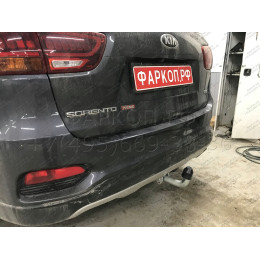 H091A GALIA Полностью оцинкованный фаркоп на Hyundai Santa Fe 2012-2018, 2018-2021, Kia Sorento 2012-2015, 2015-2020. Подрозетник убирается за бампер. Тип шара: A. Подрезка бампе