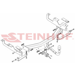 J-060 STEINHOF Фаркоп на Jeep Grand Cherokee WJ 1999-2005. Требуется подрезка бампера. Тип шара: A. Нагрузки: 3500/140 кг, масса фаркопа 23,45 кг (без электрики в комплект