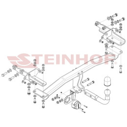 J-073 STEINHOF Фаркоп на Jeep Compass (также Hybrid) 2017-, Jeep Renegade (кроме Trailhawk) 2014-2017, 2017-, FIAT 500X 2014-2017, FIAT 500X Series 2 2017-. Требуется подрезка бампера. Тип шара: A. Нагр