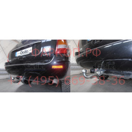 J002A GALIA Полностью оцинкованный фаркоп на Jeep Grand Cherokee WJ 1998-2004. Тип шара: A. Невидимый вырез бампера. Нагрузки: 3500/140 кг, масса фаркопа 20,62 кг