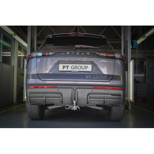 JDA-23-991122.00 PT GROUP Фаркоп на Jetour Dashing 2023- без подрезки бампера. Тип шара: E (легкосъемный шар под квадрат). Нагрузки: 1000/75 кг, масса фаркопа 20,6 кг (без электрики в комплекте)