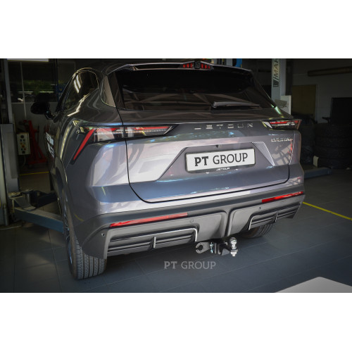 JDA-23-991122.00 PT GROUP Фаркоп на Jetour Dashing 2023- без подрезки бампера. Тип шара: E (легкосъемный шар под квадрат). Нагрузки: 1000/75 кг, масса фаркопа 20,6 кг (без электрики в комплекте)