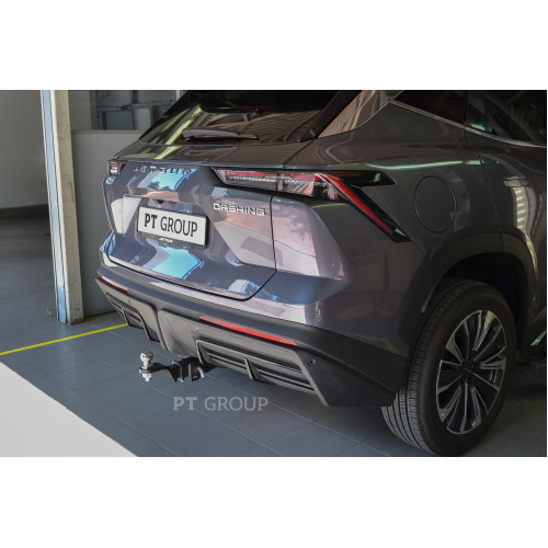 JDA-23-991122.00 PT GROUP Фаркоп на Jetour Dashing 2023- без подрезки бампера. Тип шара: E (легкосъемный шар под квадрат). Нагрузки: 1000/75 кг, масса фаркопа 20,6 кг (без электрики в комплекте)