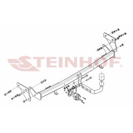K-049 STEINHOF Фаркоп на Kia Rio седан 2013-2017 без снятия и подрезки бампера. Тип шара: A. Нагрузки: 1200/75 кг, масса фаркопа 21,4 кг (без электрики в комплекте)