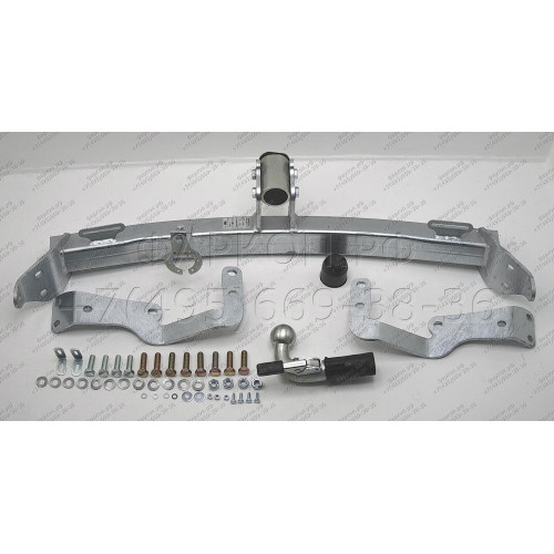 K028C GALIA Полностью оцинкованный фаркоп на Kia Sorento 2002-2009. Подрозетник убирается за бампер. Тип шара: C (горизонтальный съемный). Невидимый вырез бампера. Нагрузки: 3500/140 кг, масса фаркопа 18,87 кг