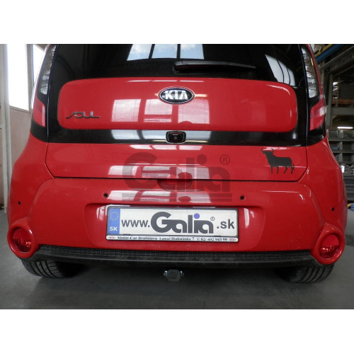 K041A GALIA Полностью оцинкованный фаркоп на Kia Soul 2014-2019. Подрозетник убирается за бампер. Тип шара: A. Установка без снятия и выреза бампера. Нагрузки: 1400/80 кг, масса фаркопа 15,02 кг