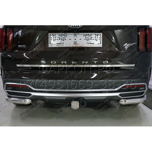 TCU00163 ТСС Фаркоп на Kia Sorento 2020-. Требуется подрезка бампера. Тип шара: E (шаровый узел под американский квадрат). Нагрузки: 1500/80 кг
