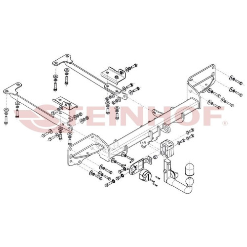 L-115 STEINHOF Фаркоп на Land Rover Range Rover IV L405 2013-2022. Требуется подрезка бампера. Тип шара: AV (вертикальное быстросъемное крепление шара на ключе). Нагрузки: 3500/150 кг, масса фаркопа 32,95 кг (без электрики в комплекте)
