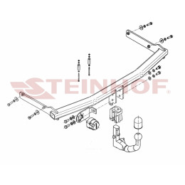 M-029 STEINHOF Фаркоп на Mazda 5 (CR) 2005-2010, 2010-2015. Требуется подрезка бампера. Тип шара: AV (вертикальное быстросъемное крепление шара на ключе). Нагрузки