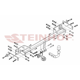 M-101 STEINHOF Фаркоп на Mercedes A-Class w176 (кроме AMG package) 2012-2018, Mercedes B-Class w246 (кроме AMG package) 2011-2018 без подрезки бампера. Тип шара: A. Нагрузки: 1500/80 кг, масса фа