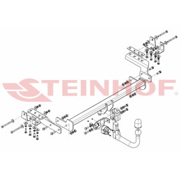 M-343 STEINHOF Фаркоп на Mitsubishi Lancer седан 2012-2018, Mitsubishi Lancer X седан/хетчбек/универсал 2007-2012 без снятия и подрезки бампера. Тип шара: AV (вертикальное бы