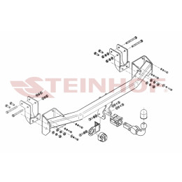 M-357 STEINHOF Фаркоп на Mitsubishi Outlander 2012-2019, 2019-2022. Требуется подрезка бампера. Тип шара: AH (горизонтальное быстросъемное крепление шара на ключе). На