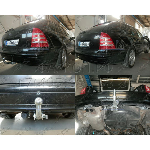 M097A GALIA Полностью оцинкованный фаркоп на Mercedes C-Class w203 седан / s203 универсал 2000-2007, Mercedes CLK-Class 2002-2009. Особенности: для нестандартного бампера требуется большой вырез. Подрозетник убирается за бампер. Тип шара: A. Невидимый выр
