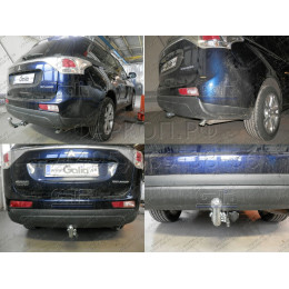 M126A GALIA Полностью оцинкованный фаркоп на Mitsubishi Outlander 2012-2019, 2019-2022. Подрозетник убирается за бампер. Тип шара: A. Подрезка бампера. Нагрузки: 2000/1