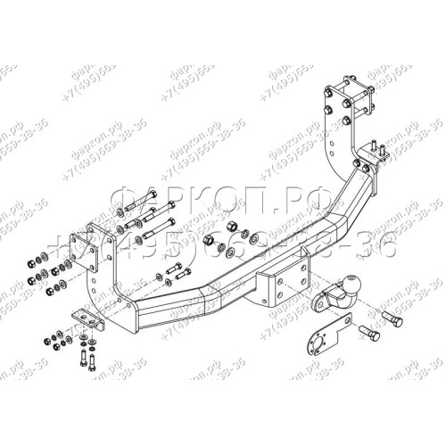 MB 09 AVTOS Фаркоп на Mercedes Sprinter Classic фургон без ступеньки 2013-2020 без снятия и подрезки бампера. Тип шара: A. Нагрузки: 1500/100 кг, масса фаркопа 20 кг (без электрики в комплекте)