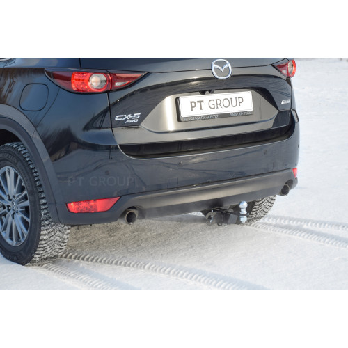 MCX-11-991122.00 PT GROUP Фаркоп на Mazda CX-5 2011-2017, 2017-2025 без подрезки бампера. Тип шара: E (легкосъемный шар под квадрат). Нагрузки: 2500/100 кг, масса фаркопа 19,2 кг (без электрики в комплекте)