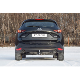 MCX-11-991122.00 PT GROUP Фаркоп на Mazda CX-5 2011-2017, 2017-2025 без подрезки бампера. Тип шара: E (легкосъемный шар под квадрат). Нагрузки: 2500/100 кг, масса фаркопа 19,2