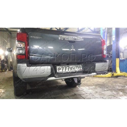 FA 1008-E Бизон Фаркоп на Mitsubishi L200 2015-2023, FIAT Fullback 2016-2019 без подрезки бампера. Тип шара: E (легкосъемный шар под квадрат). Нагрузки: 3300/120 кг. Не комплектуется электрикой