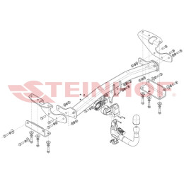 N-026 STEINHOF Фаркоп на Nissan Ariya 2022-. Требуется подрезка бампера. Тип шара: AV (вертикальное быстросъемное крепление шара на ключе). Нагрузки: 1500/85 кг 