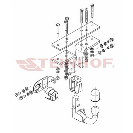 N-079 STEINHOF Фаркоп на Nissan Pathfinder R51 01/2005-2014. Требуется подрезка бампера. Тип шара: AV (вертикальное быстросъемное крепление шара на ключе). Нагрузк