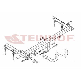 O-140 STEINHOF Фаркоп на Opel Astra III (H) универсал 10/2004-2010 без подрезки бампера. Тип шара: A. Нагрузки: 1650/75 кг, масса фаркопа 18,8 кг (без электрики в компле