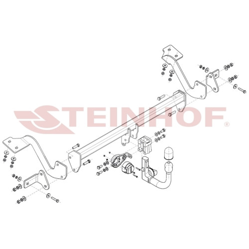 O-158 STEINHOF Фаркоп на Peugeot Partner II L1 4380 мм, включая Tepee 2008-2018, Citroen Berlingo II L1 4380 мм 2008-2018, Peugeot Partner III L1 2018-, Peugeot Rifter L1 4403 мм 2018-, Citroen Berlingo III L1 4403 мм 2018-, Toyota ProAce City L1 4403 мм,
