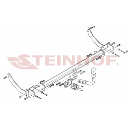 P-052 STEINHOF Фаркоп на Peugeot 308 универсал 2008-2014 без снятия и подрезки бампера. Тип шара: A. Нагрузки: 1700/75 кг, масса фаркопа 18,9 кг (без электрики в ком