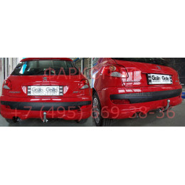 P029A GALIA Полностью оцинкованный фаркоп на Peugeot 206 хетчбек 2003-2010. Подрозетник убирается за бампер. Тип шара: A. Невидимый вырез бампера. Нагрузки