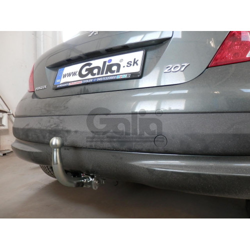 P032A GALIA Полностью оцинкованный фаркоп на Peugeot 207 хетчбек 2006-2012. Тип шара: A. Установка без снятия и выреза бампера. Нагрузки: 1150/46 кг, масса фаркопа 16,01 кг