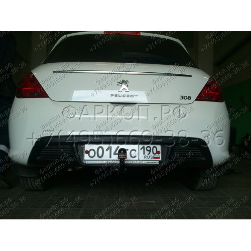 PE 02 AVTOS Фаркоп на Peugeot 308 хетчбек 3/5 дверей 2008-2013 без подрезки бампера. Тип шара: A. Нагрузки: 1000/50 кг, масса фаркопа 16 кг (без электрики в комплекте)