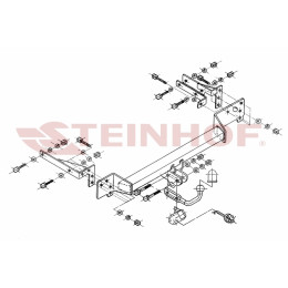 R-020 STEINHOF Фаркоп на Renault Clio II хетчбек 3/5 дверей 03/1998-06/2001, 07/2001-2005 без подрезки бампера. Тип шара: A. Нагрузки: 1200/75 кг, масса фаркопа 14,1 кг (без элек