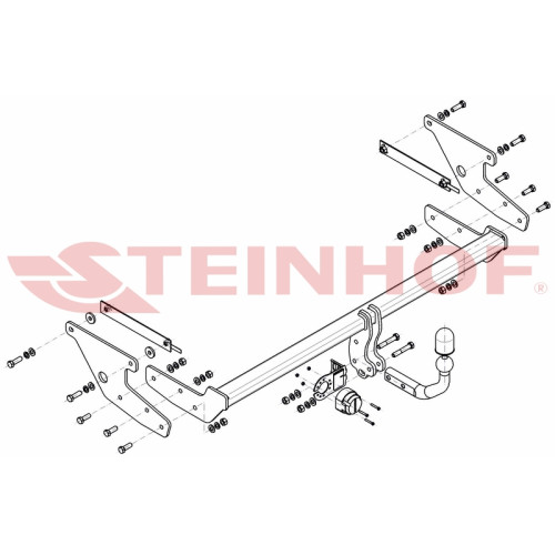 R-116 STEINHOF Фаркоп на Renault Scenic IV 2016-2022. Требуется подрезка бампера. Тип шара: A. Нагрузки: 1850/80 кг, масса фаркопа 23,6 кг (без электрики в комплекте)