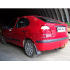 R014C GALIA Полностью оцинкованный фаркоп на Renault Megane I хетчбек 1996-2003, номерной знак на задней двери. Тип шара: C (горизонтальный съемный). Установка без снятия и выреза бампера. Нагрузки: 1350/75 кг, масса фаркопа 15,6 кг