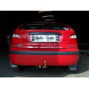 R014C GALIA Полностью оцинкованный фаркоп на Renault Megane I хетчбек 1996-2003, номерной знак на задней двери. Тип шара: C (горизонтальный съемный). Установка без снятия и выреза бампера. Нагрузки: 1350/75 кг, масса фаркопа 15,6 кг