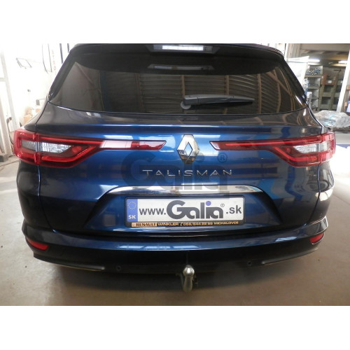 R102C GALIA Полностью оцинкованный фаркоп на Renault Talisman универсал 2016-2022. Подрозетник убирается за бампер. Тип шара: C (горизонтальный съемный). Невидимый вырез бампера. Нагрузки: 2000/80 кг, масса фаркопа 23,37 кг