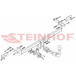 S-381 STEINHOF Фаркоп на Suzuki Celerio 2014-2019. Требуется подрезка бампера. Тип шара: AH (горизонтальное быстросъемное крепление шара на ключе). Нагрузки: 450