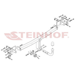 S-496 STEINHOF Фаркоп на KGM Tivoli 2WD/4WD 2023- без подрезки бампера. Тип шара: A. Нагрузки: 2000/90 кг (без электрики в комплекте)