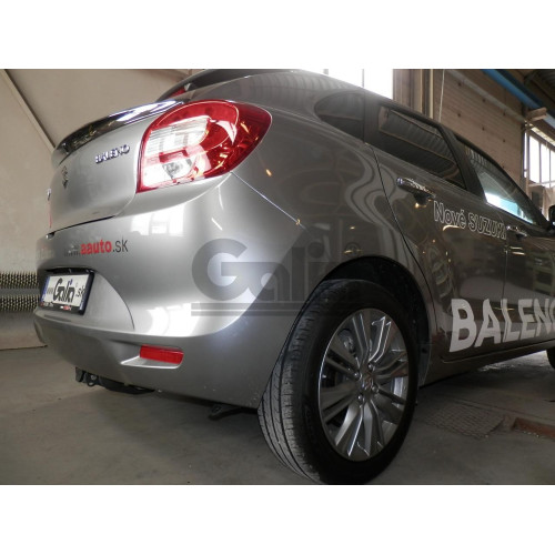S118C GALIA Полностью оцинкованный фаркоп на Suzuki Baleno 2016-2020. Тип шара: C (горизонтальный съемный). Установка без выреза бампера. Нагрузки: 1200/75 кг, масса фаркопа 16,37 кг