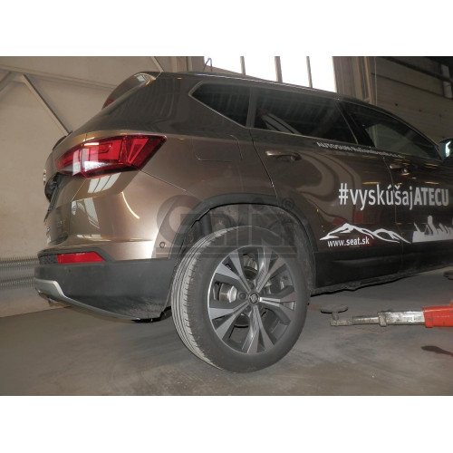 S119C GALIA Полностью оцинкованный фаркоп на Skoda Karoq 2018-, SEAT Ateca 2016-, Cupra Ateca 2016-, Cupra Formentor 2016-. Тип шара: C (горизонтальный съемный). Невидимый вырез бампера. Нагрузки: 2500/100 кг, масса фаркопа 15,87 кг