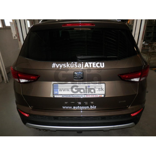S119C GALIA Полностью оцинкованный фаркоп на Skoda Karoq 2018-, SEAT Ateca 2016-, Cupra Ateca 2016-, Cupra Formentor 2016-. Тип шара: C (горизонтальный съемный). Невидимый вырез бампера. Нагрузки: 2500/100 кг, масса фаркопа 15,87 кг