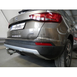 S119C GALIA Полностью оцинкованный фаркоп на Skoda Karoq 2018-, SEAT Ateca 2016-, Cupra Ateca 2016-, Cupra Formentor 2016-. Тип шара: C (горизонтальный съемный). Невидимый вырез бам