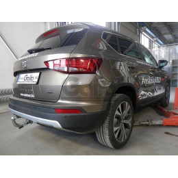 S119C GALIA Полностью оцинкованный фаркоп на Skoda Karoq 2018-, SEAT Ateca 2016-, Cupra Ateca 2016-, Cupra Formentor 2016-. Тип шара: C (горизонтальный съемный). Невидимый вырез бам
