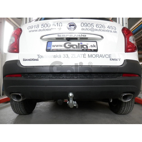 S129C GALIA Полностью оцинкованный фаркоп на SsangYong Actyon 2011-2016. Тип шара: C (горизонтальный съемный). Установка без снятия и выреза бампера. Нагрузки: 2000/100 кг, масса фаркопа 17,97 кг